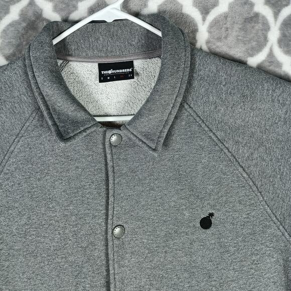 The Hundreds Tango Hotel Jacket Men XL Gray Snap Front Wool Blend Streetwear - Picture 8 of 12